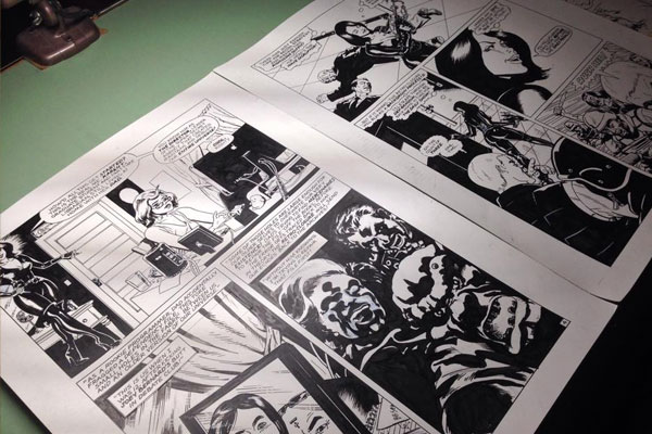 work-in-progress original art for comics